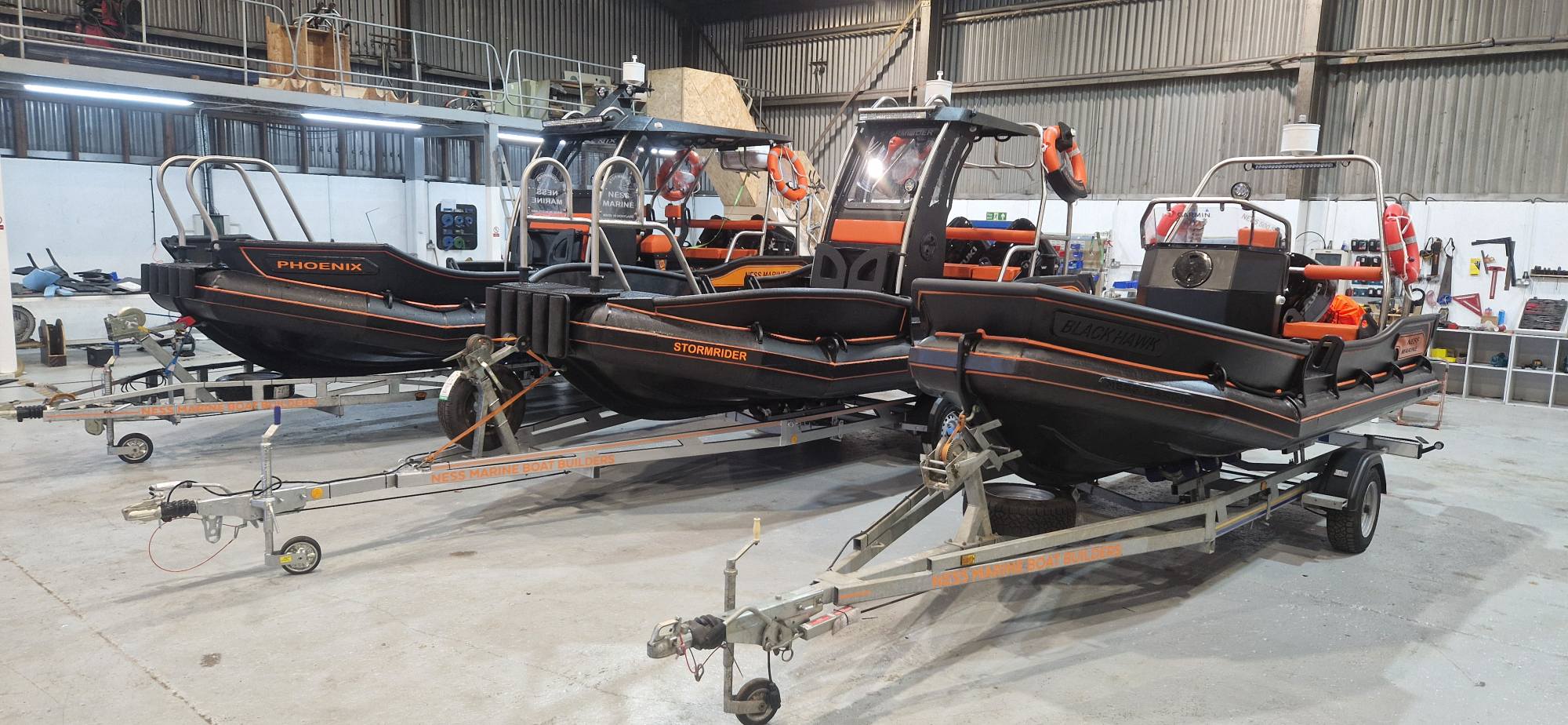 NESS Marine fleet in the workshop